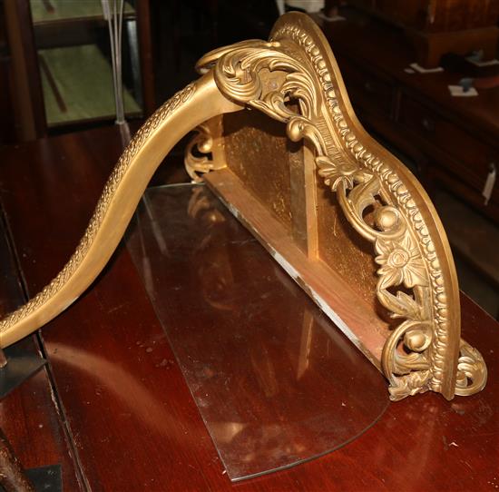 Glass top gilt console table(-)